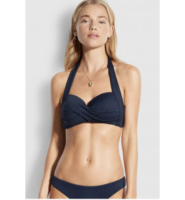 Twist Soft Cup Halter-Navy