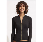 Long Sleeve Rash Vest-Blk
