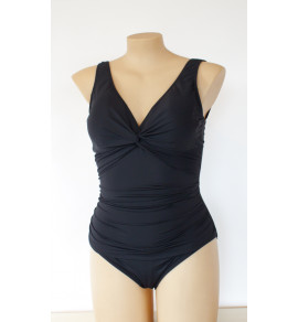 Twist Front Swimsuit-Black