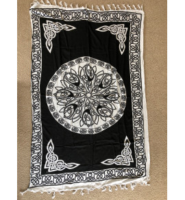 Celtic Rayon Sarong-Blk/Wh