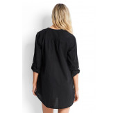 Boyfriend Beach Shirt-Blk
