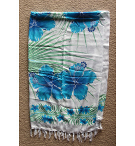 Hibiscus Turq Sarong
