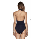 50's Gathered Swimsuit-Blk
