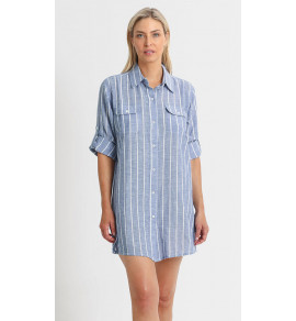 Chains Button Thru Shirt-BL