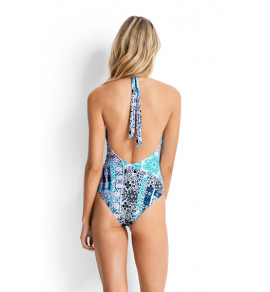 Lace Up Halter Swimsuit