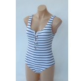 Lace Up Swimsuit-White