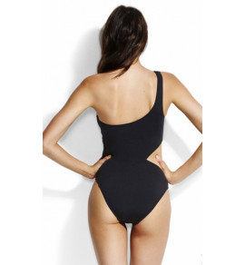 One Shoulder Swimsuit-Blk