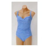 Ticking Stripe Cross Front D Cup Swimsuit