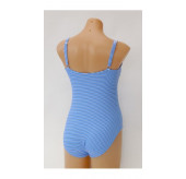 Ticking Stripe Cross Front D Cup Swimsuit