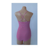 Riviera Stripe Halter Swimsuit-Red