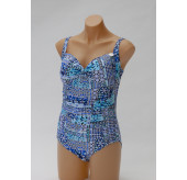 Mosaic Tie Front D Cup Swimsuit