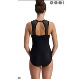 Mesh High Neck Swimsuit-Blk