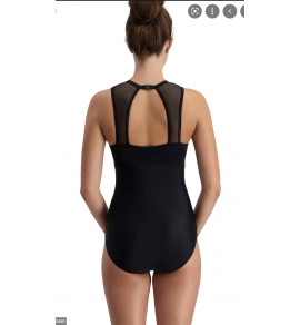 Mesh High Neck Swimsuit-Blk