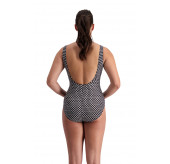 Polka Dot Mesh Neck Swinsuit