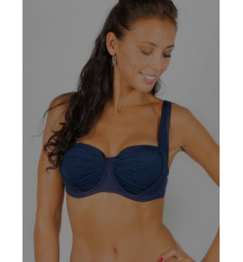 DD Balconette Bikini Top-Navy