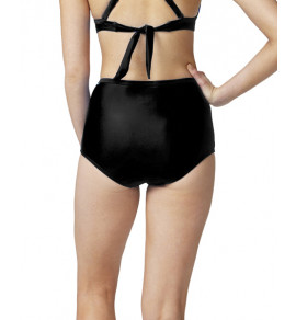 High Waisted Bikini Pant-Blk